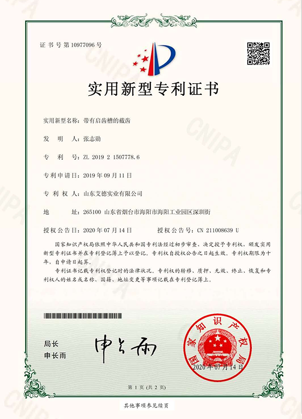 Patent for pick